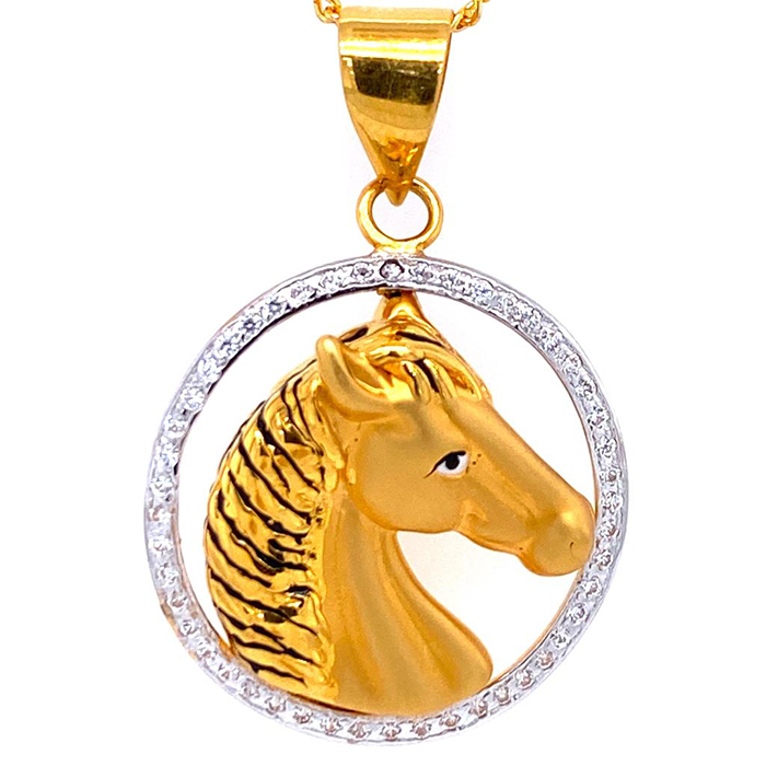 Gold horse sale pendant necklace